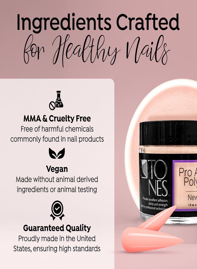 Tones Pro Acrylic Nail Powder, New Pink (Fresh Peach-Toned Pink), (1.5 Fl Oz) - Long-Lasting & Non-Yellowing Polymer for Salon Quality Nail Extensions & 3D Art - Image 5